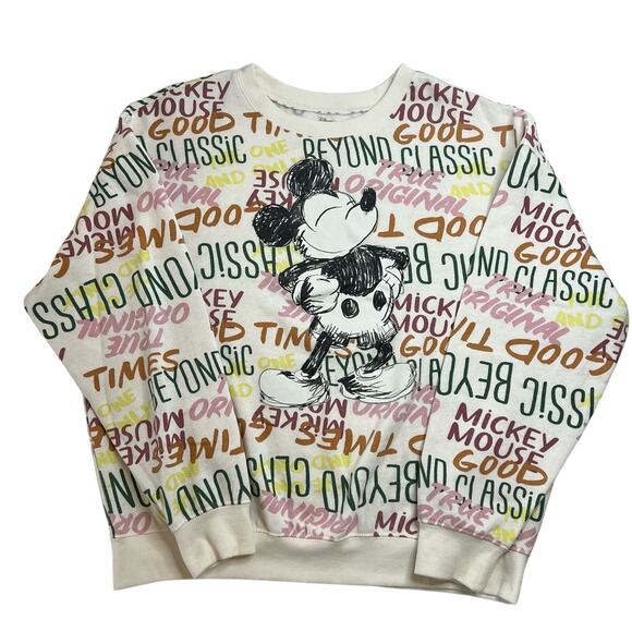 Disney Tops - Mickey Mouse Walt Disney Y2K Graphic Sweatshirt White Size XL Classic
